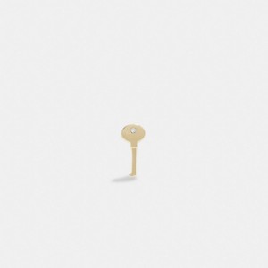 Coach 14 K Gold Key Single Stud Earring Smykker Dame Gull | ROD739142