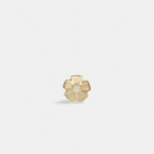 Coach 14 K Gold Tea Rose Single Stud Earring Smykker Dame Gull | SVA396250