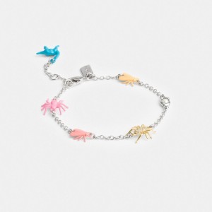 Coach Bug Charm Bracelet Smykker Dame Sølv Multicolor | TXV438612