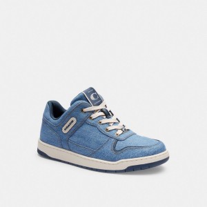 Coach C201 Low Top Sneaker Sneakers Dame Indigo Blå | PJZ041279