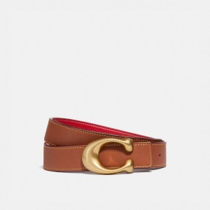 Coach C Hardware Reversible Belt, 32 Mm Belte Dame Rød | WDH175849