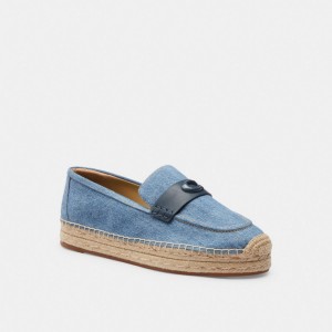 Coach Camilla Espadrille Flate Sko Dame Indigo Blå | XDS410978