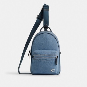 Coach Charter Pack Crossbody Veske Herre Indigo Blå | QZU306248