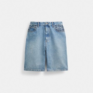 Coach Denim Shorts Bukse Herre Lyse Lyseblå | MYF762904