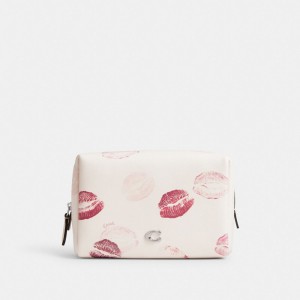 Coach Essential Cosmetic Pouch With Lip Print Reiseveske Dame Sølv Multicolor | EIH715382