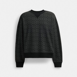 Coach Essential Signature Crewneck Topper Herre Grå | JKT407389