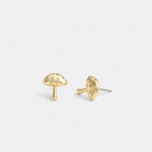 Coach Garden Mushroom Stud Earrings Smykker Dame Gull | MZP125369