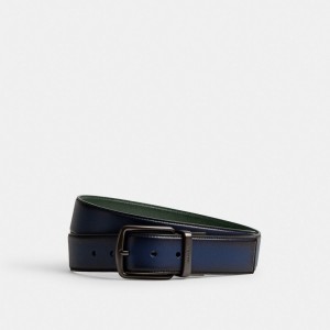 Coach Harness Buckle Cut To Size Reversible Belt, 38 Mm Belte Herre Dyp Blå Grønn | MSA091823