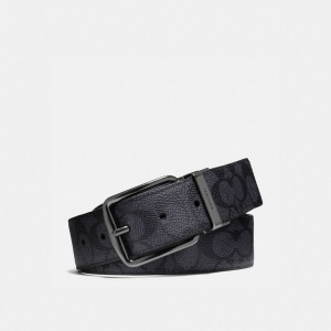 Coach Harness Buckle Cut To Size Reversible Belt, 38 Mm Belte Herre Grå Svarte | OKZ079316