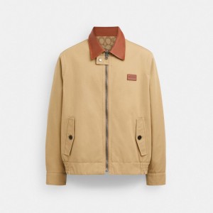 Coach Heritage Reversible Jacket Jakker Herre Brune | YEM129360