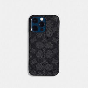 Coach Iphone 14 Pro Case In Signature Canvas Reiseveske Dame Grå | DJI405182