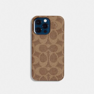 Coach Iphone 14 Pro Max Case In Signature Canvas Reiseveske Dame Brune | CQT538604