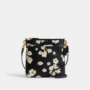 Coach Kitt Messenger Crossbody Bag With Floral Print Crossbody Veske Dame Svarte Multicolor | KTG409872