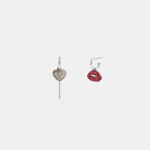 Coach Lollipop And Lips Mismatch Earrings Smykker Dame Sølv Multicolor | LKJ534897