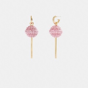 Coach Lollipop Earrings Smykker Dame Gull Rosa | UIA280741