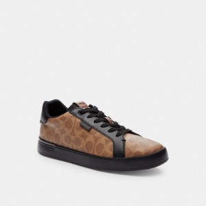 Coach Lowline Low Top Sneaker In Signature Canvas Sneakers Herre Brune Svarte | MFJ038457