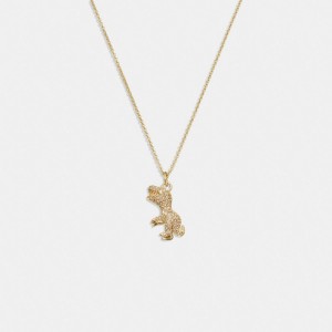 Coach Pave Rexy Necklace Smykker Dame Gull | XJD093148