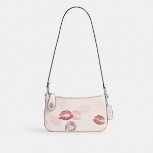 Coach Penn Shoulder Bag With Lip Print Skulderveske Dame Sølv Multicolor | ETH204596