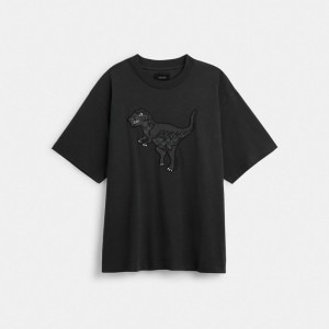 Coach Rexy T Shirt Topper Dame Svarte | JZK136584