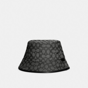 Coach Signature Jacquard Bucket Hat Hatt Herre Grå | TRW954621