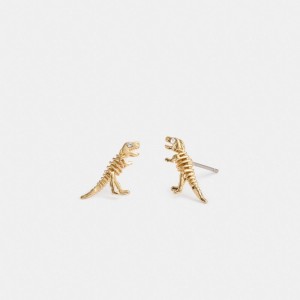 Coach Skeletal Rexy Stud Earrings Smykker Dame Gull | BGI589203