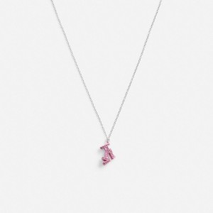 Coach Stiletto Pendant Necklace Smykker Dame Sølv Rosa | VUX875462