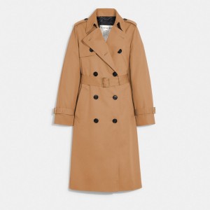 Coach Trench Coat Jakker Dame Khaki | KGF504672