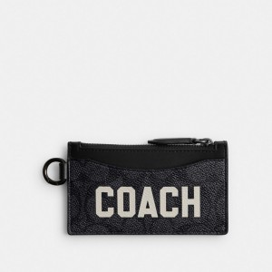 Coach Zip Card Case In Signature Canvas With Graphic Kortetui Herre Grå Multicolor | IXS385491