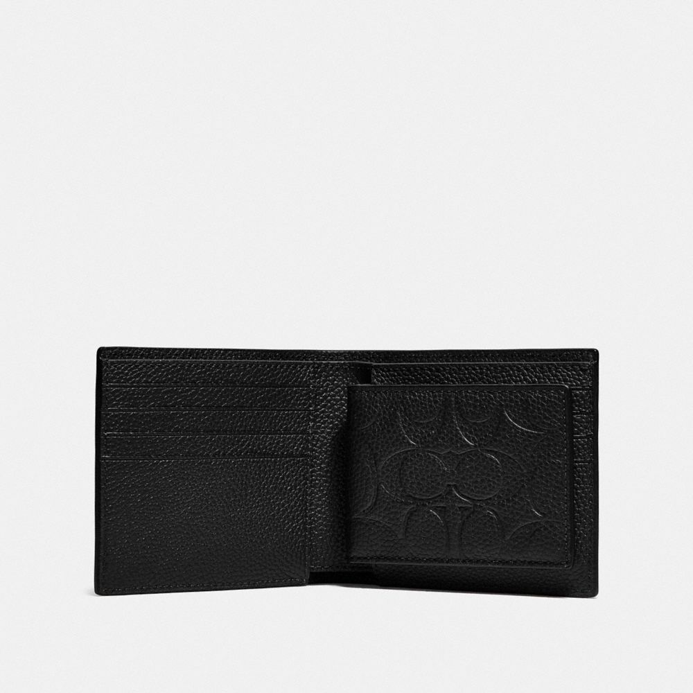 Coach 3 In 1 Wallet In Signature Leather Billfolds Herre Svarte | PJK610728