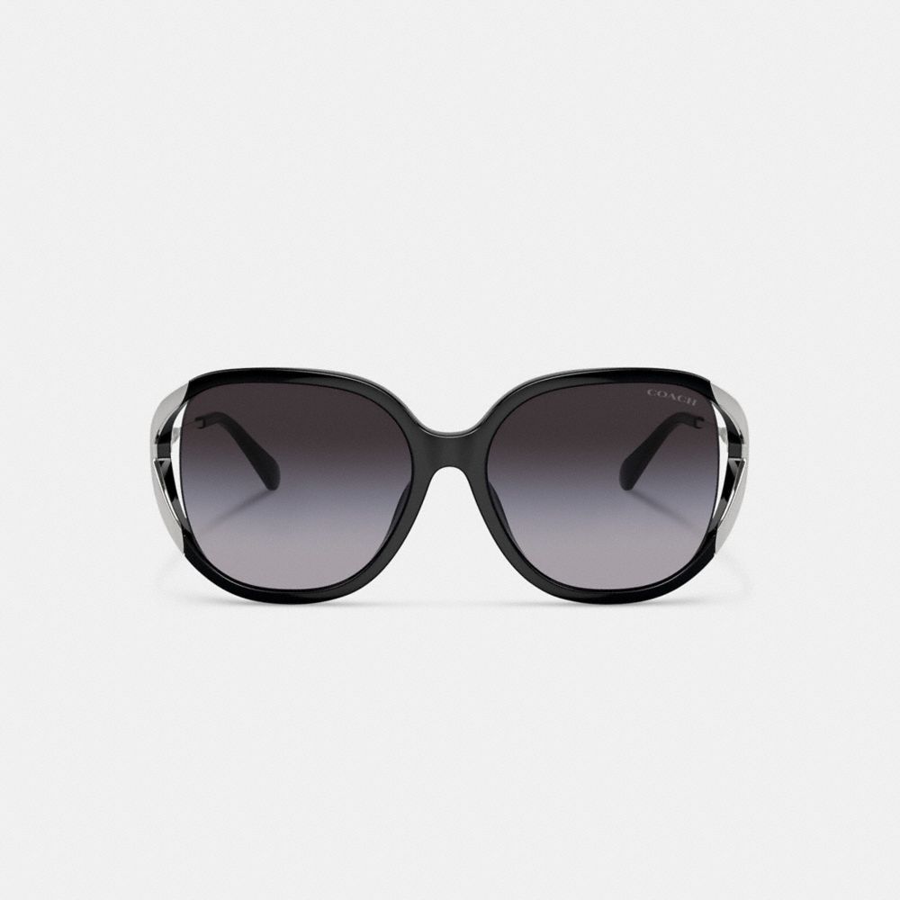 Coach Bandit Oversized Square Sunglasses Briller Dame Svarte Sølv | WAC620358