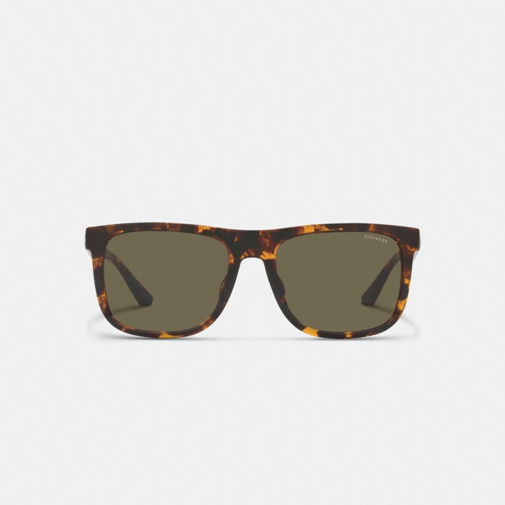 Coach Beveled Signature Flat Top Square Sunglasses Solbriller Herre Multicolor | SLK341960