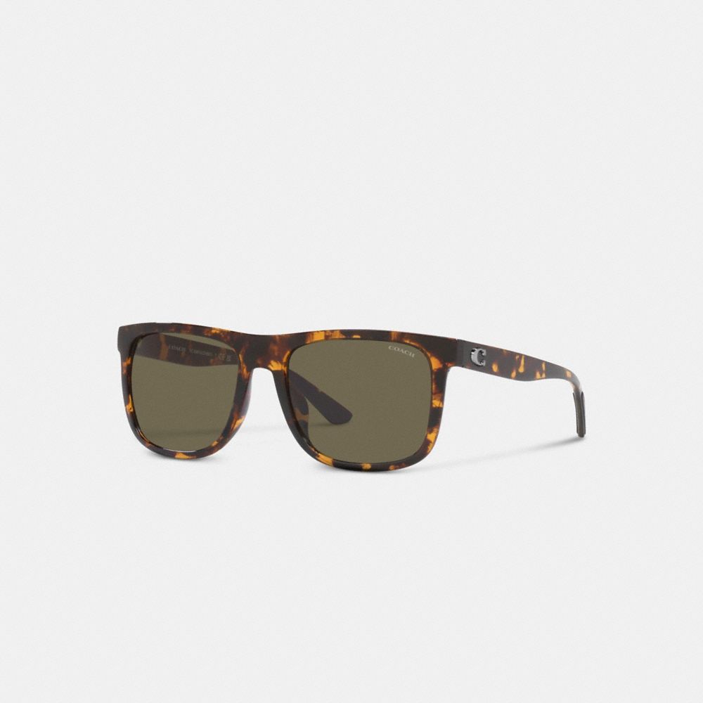 Coach Beveled Signature Flat Top Square Sunglasses Solbriller Herre Multicolor | SLK341960