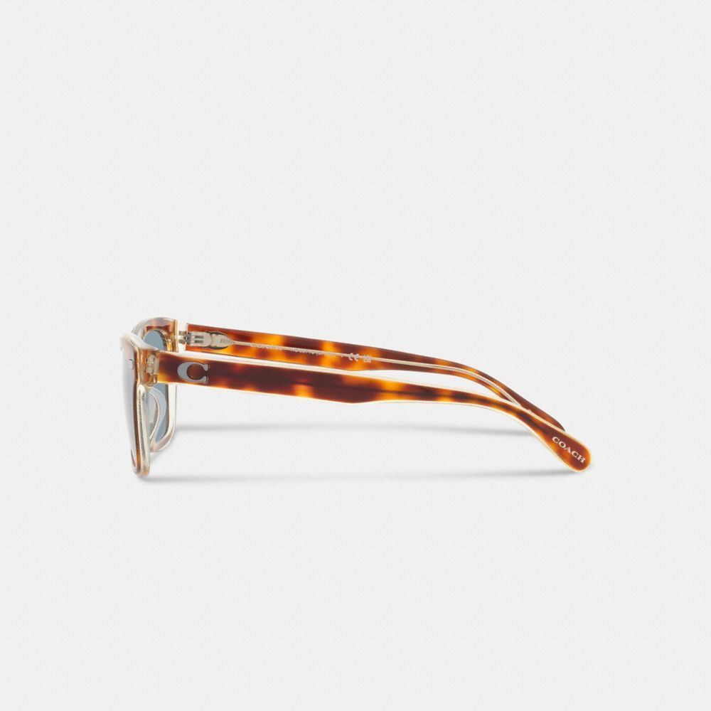 Coach Beveled Signature Square Sunglasses Solbriller Herre Blå | EQY204819