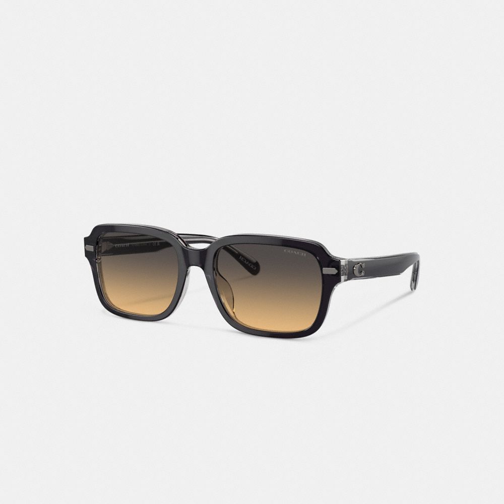 Coach Beveled Signature Square Sunglasses Solbriller Herre Mørke Grå Lyse Grå | YGR142659