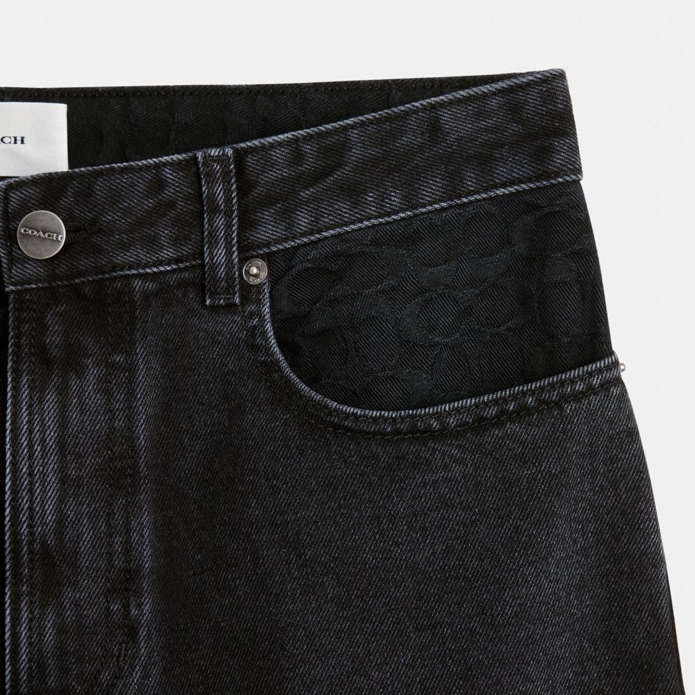 Coach Black Taper Jeans In Organic Cotton Bukse Herre Svarte | VTD582301