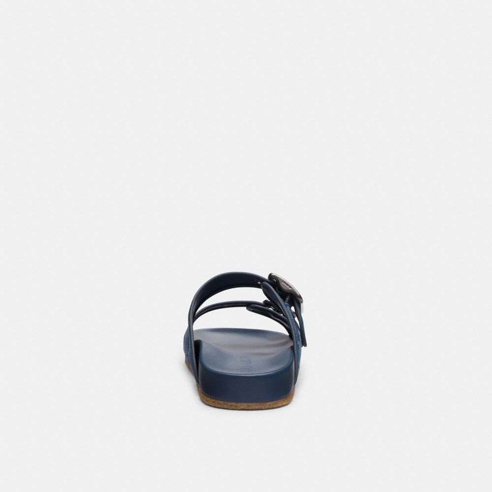 Coach Buckle Strap Sandal In Signature Denim Sandaler Herre Blå | IBL453961