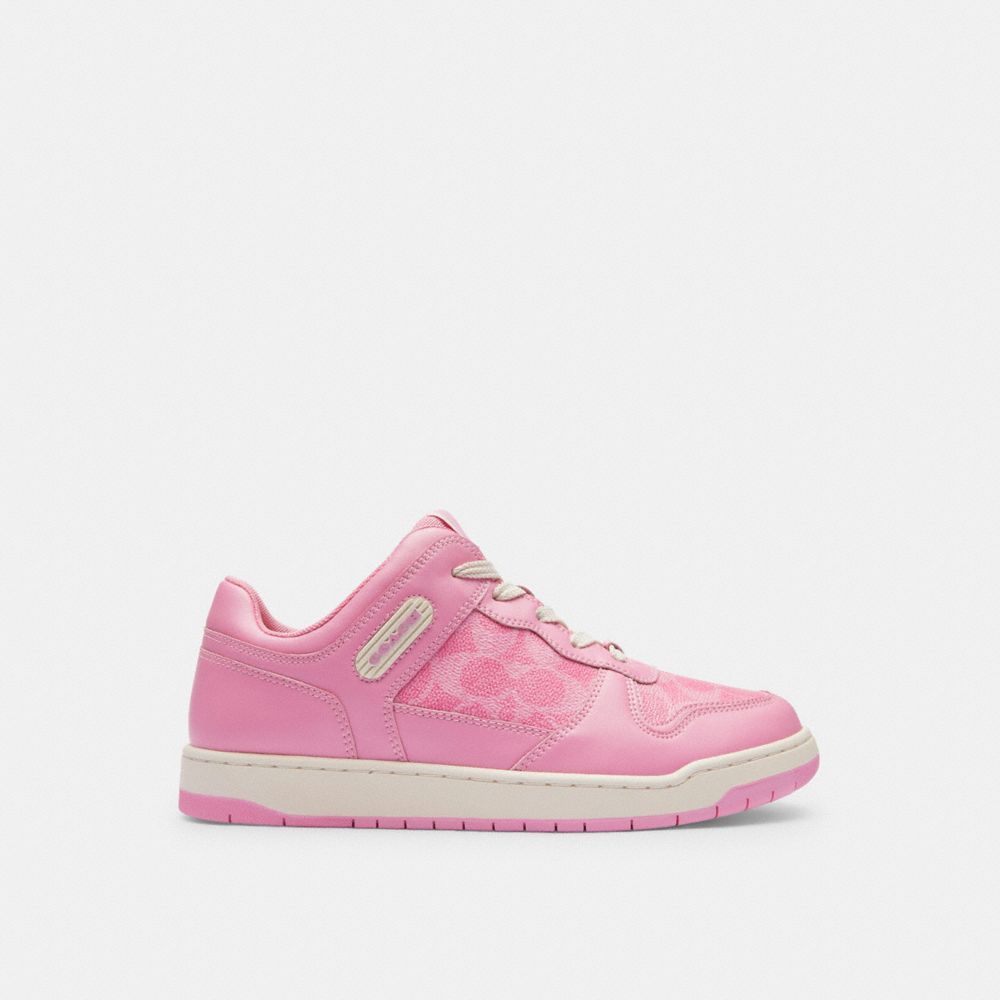 Coach C201 Low Top Sneaker In Signature Canvas Sneakers Dame Rosa | ZOL631097