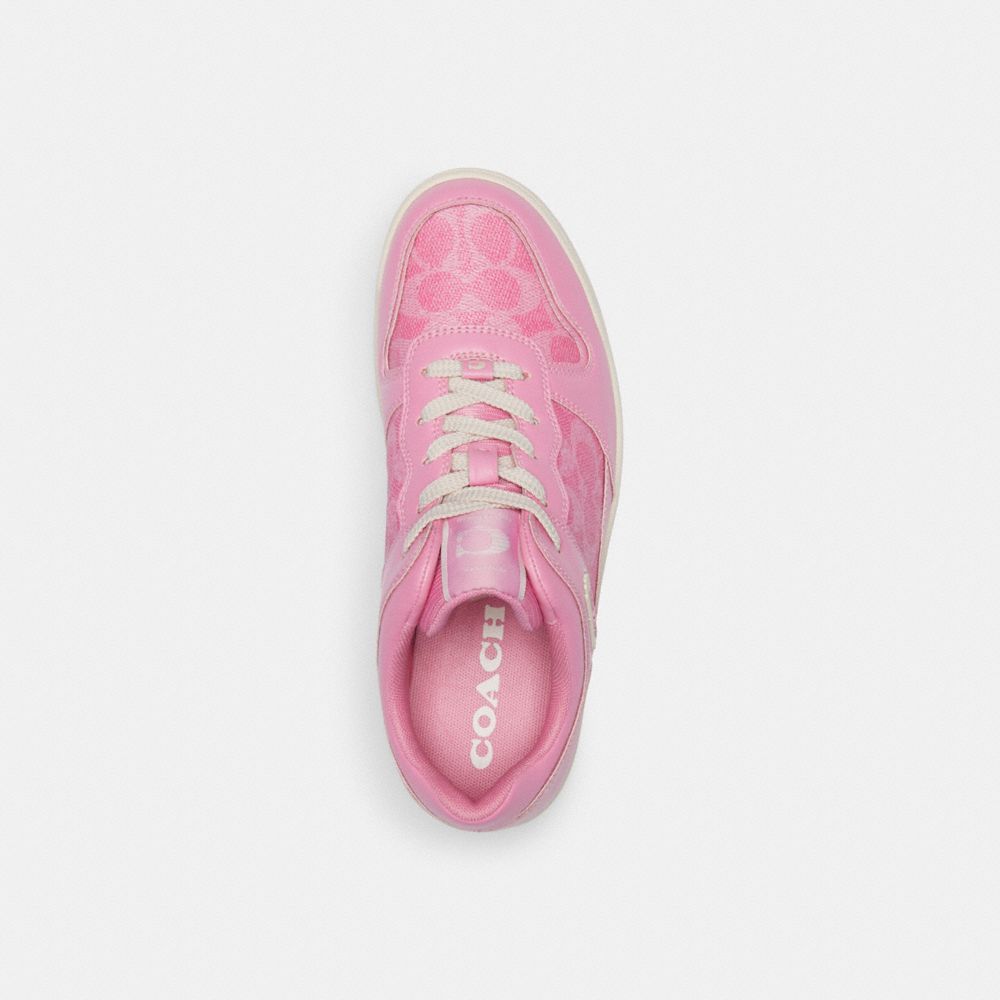 Coach C201 Low Top Sneaker In Signature Canvas Sneakers Dame Rosa | ZOL631097