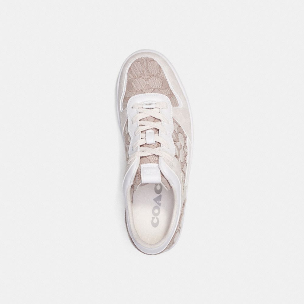 Coach C201 Sneaker In Signature Jacquard Sneakers Herre Grå | JIY653790