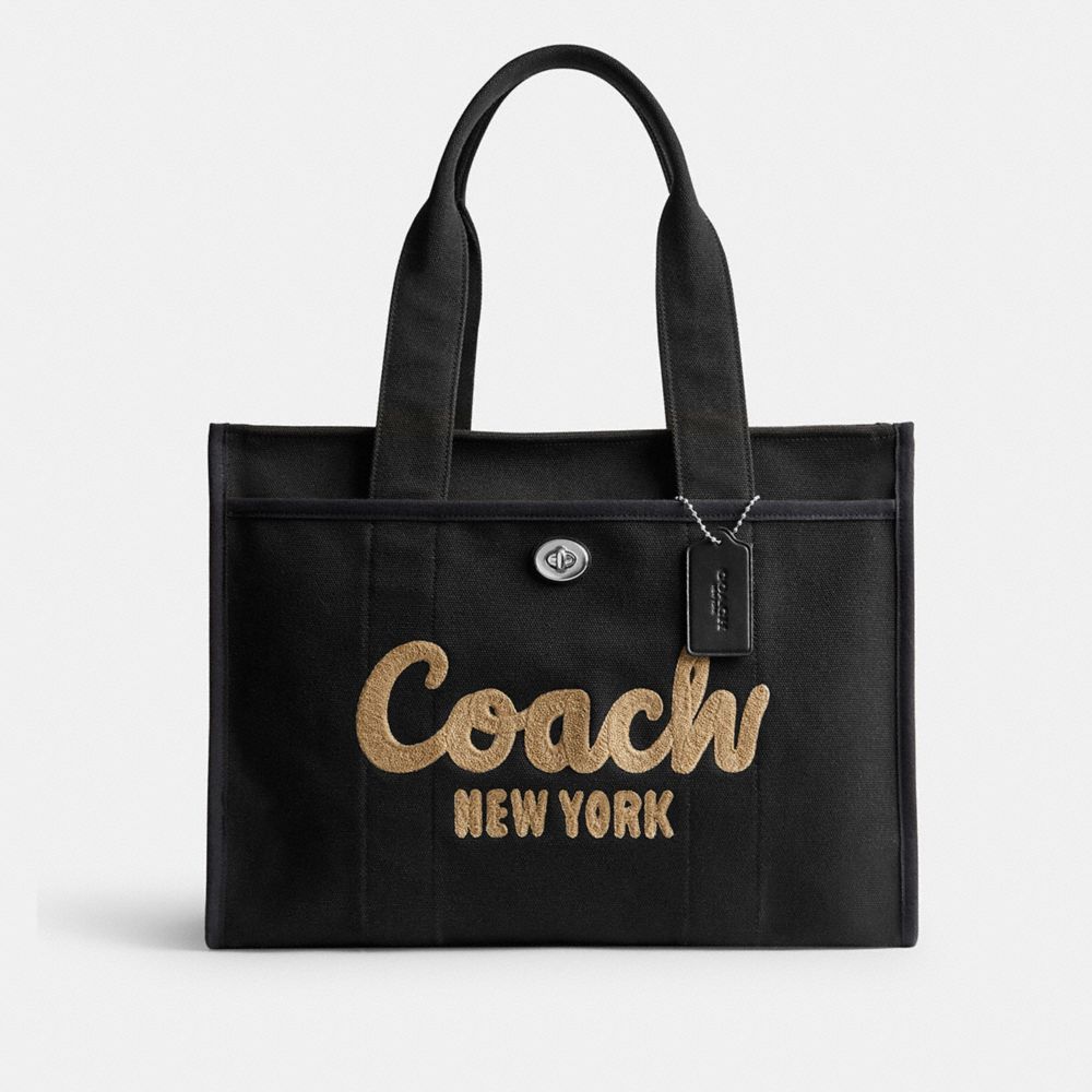 Coach Cargo Tote Bag 42 Tote Veske Dame Sølv Svarte | ZJK698712