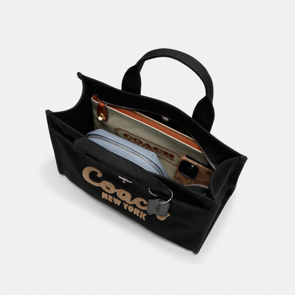 Coach Cargo Tote Bag Tote Veske Dame Sølv Svarte | WBT638091