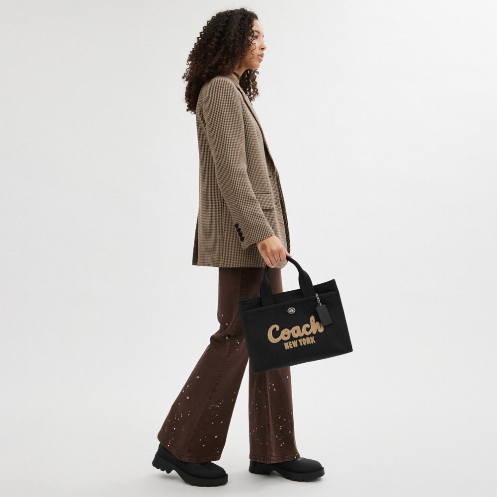 Coach Cargo Tote Bag Tote Veske Dame Sølv Svarte | WBT638091