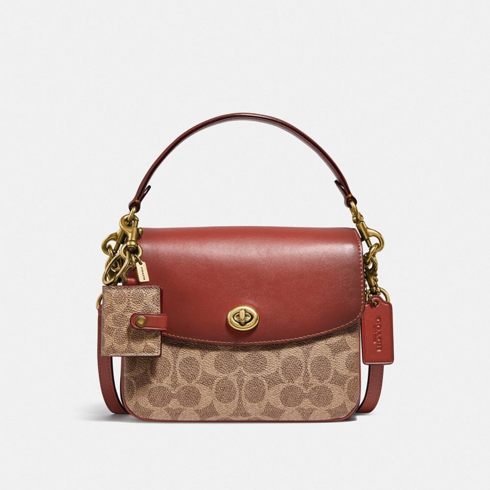 Coach Cassie Crossbody Bag 19 In Signature Canvas Crossbody Veske Dame Brune Rød | FQP578902