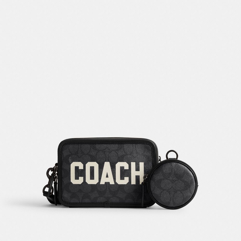 Coach Charter Crossbody In Signature Canvas With Graphic Crossbody Veske Herre Grå Multicolor | QBY157946