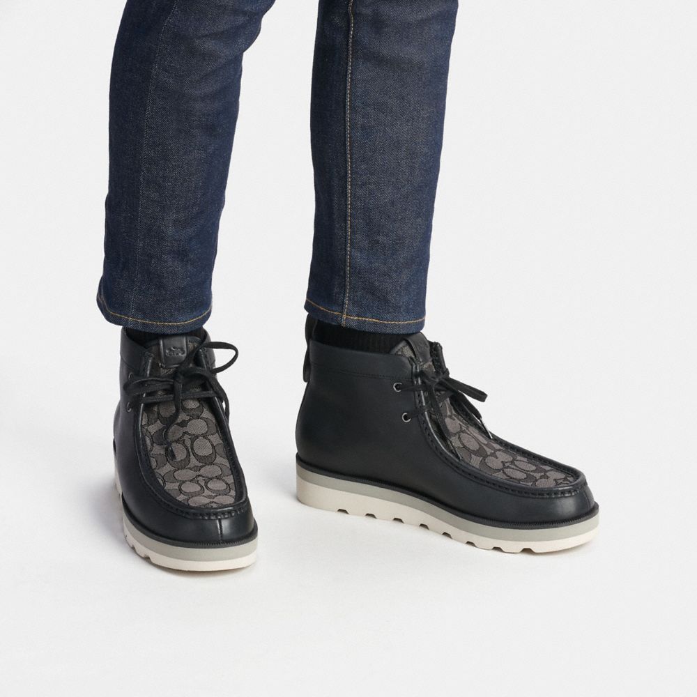 Coach Chukka Boot In Signature Jacquard Støvler Herre Svarte | QDH954386