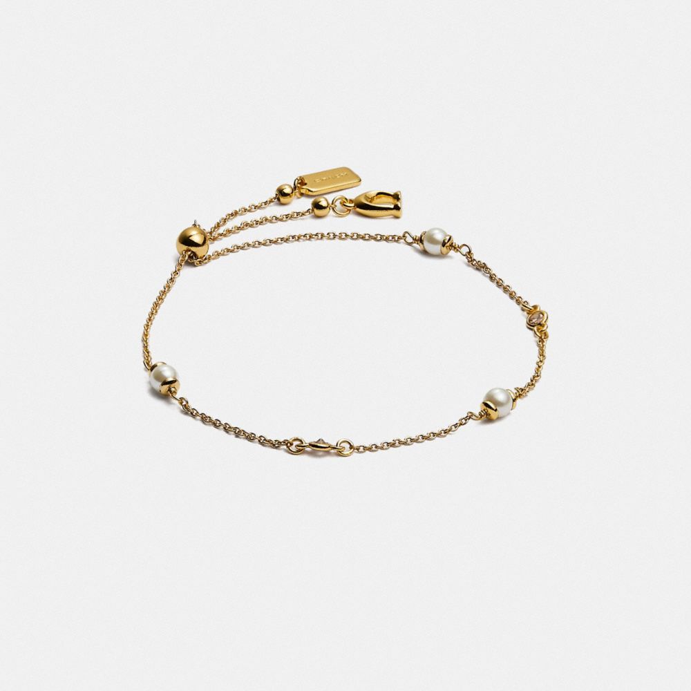 Coach Classic Crystal Pearl Slider Bracelet Smykker Dame Gull | VOZ958261