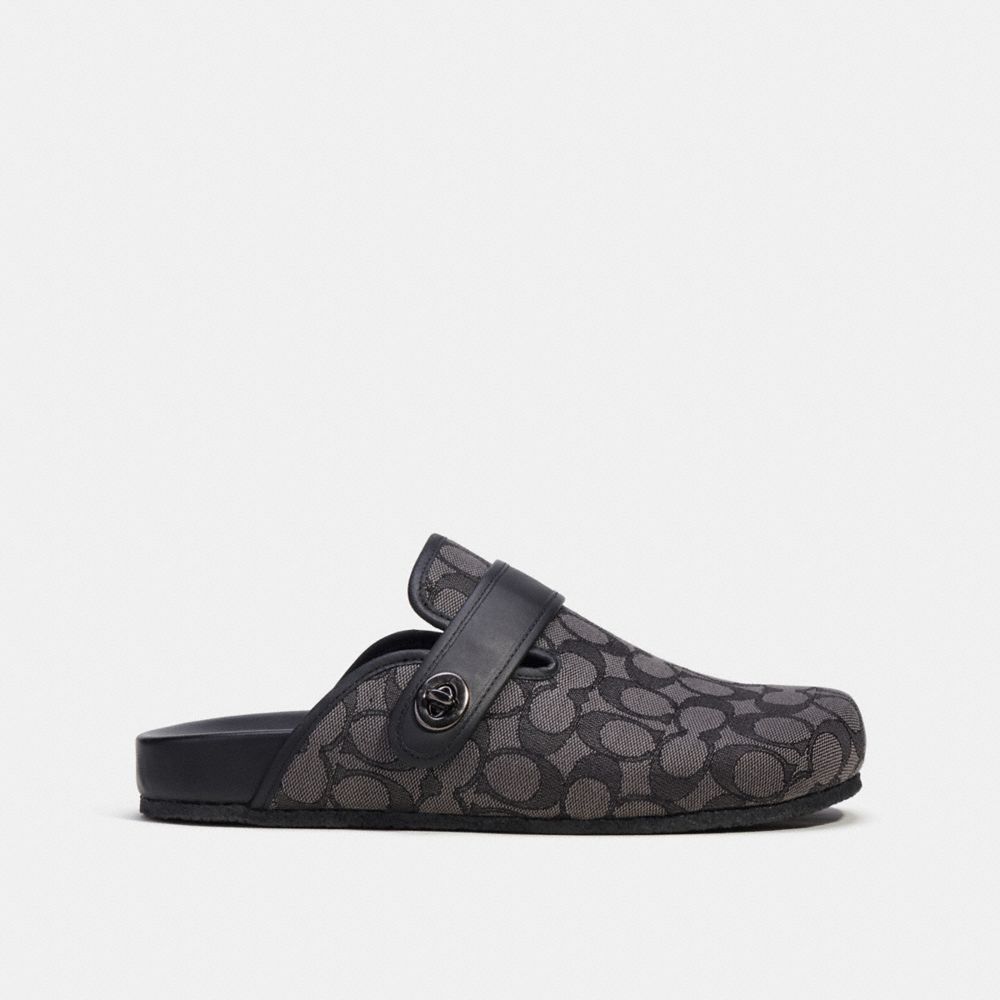 Coach Clog In Signature Jacquard Sandaler Herre Grå Svarte | TOM517034