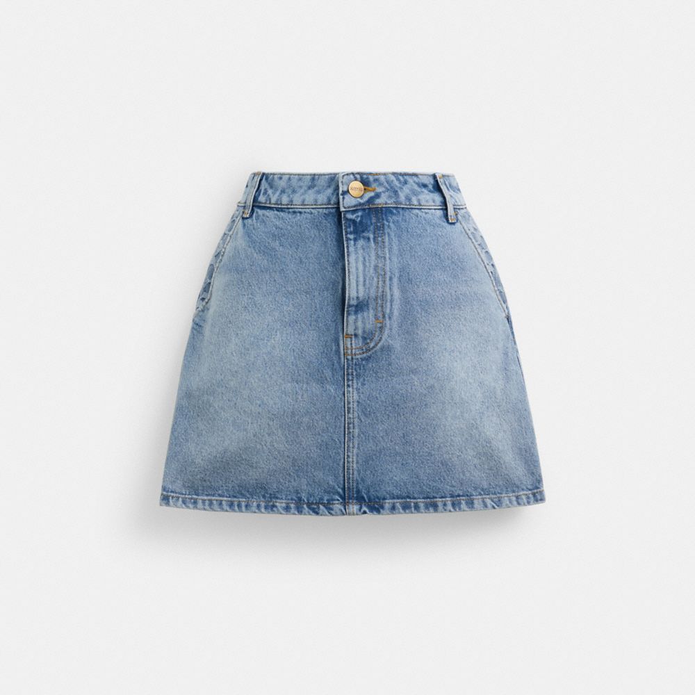 Coach Denim Skirt Bukse Dame Blå | KMU378061