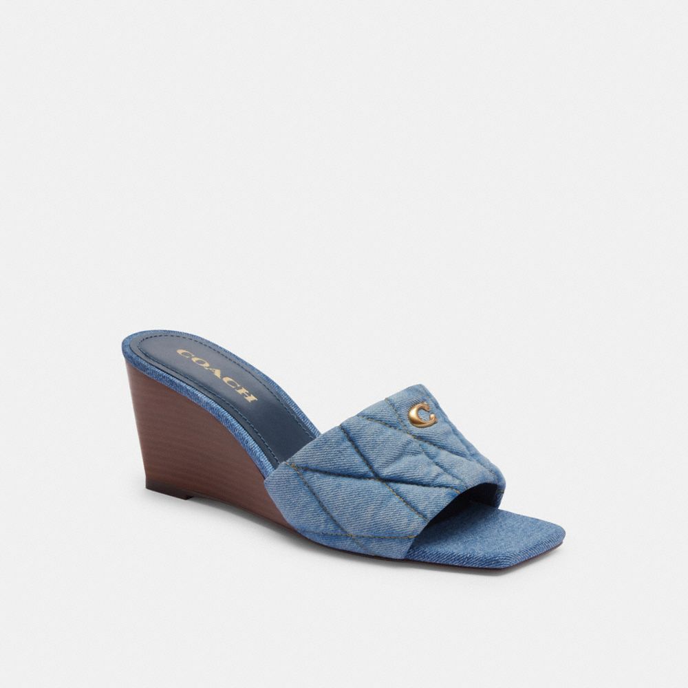 Coach Emma Wedge With Quilting Sandaler Dame Indigo Blå | TWU382906