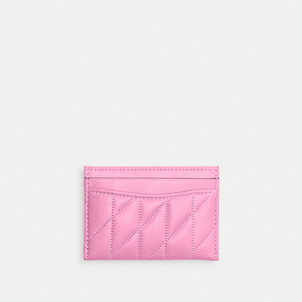 Coach Essential Card Case With Pillow Quilting Kortetui Dame Sølv Rosa | USI832574